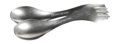 Sada 2 ks nerezových outdoorových lyžíc Light My Fire Swedish Spork Stainless 2-Pack