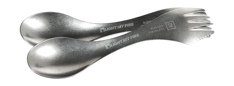 Sada 2 ks nerezových outdoorových lyžíc Light My Fire Swedish Spork Stainless 2-Pack
